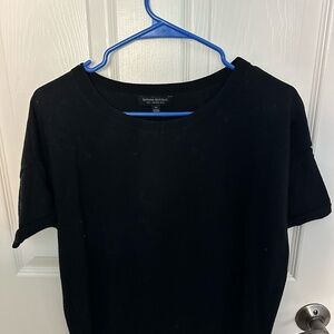 Banana Republic 100% Merino Wool Short Sleeve Sweater - Black